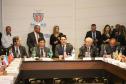 O governador Carlos Massa Ratinho Junior e o ministro da Justiça Sergio Moro, participaram da Encontro do Conselho Nacional de Secretários de Estado da Justiça, Cidadania, Direitos Humanos e Administração Penitenciária, que realiza-se no Palácio Iguaçu. Participaram: os secretários: de Segurança Pública, cel. Romulo Marinho Soares; entre outros.Curitiba, 04-10-19.Foto: Arnaldo Alves / AEN.