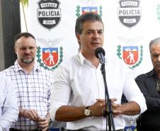 O governador Beto Richa participa em Cascavel,da inauguração do Núcleo de Proteção à Criança e ao Adolescente Vítima de Crime (Nucria) e da demolição simbólica da carceragem da 15ª Subdivisão Policial. Participaram da solenidade: prefeito de Cascavel, Edgar Bueno, o secretário de Segurança, Wagner Mesquita, deputado André Bueno, entre outros.Cascavel, 23-12-16.Foto: Arnaldo Alves / ANPr.