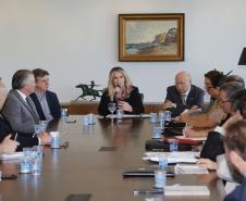 A governadora Cida Borhgetti durante a 3 Reunião de Integração das Forças de Segurança. - Curtiiba/Pr, 10 de maio de 2018 - Foto Jonas Oliveira/Governadoria