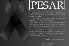 Nota de Pesar pelo falecimento do policial penal Adriano Luiz Henkel