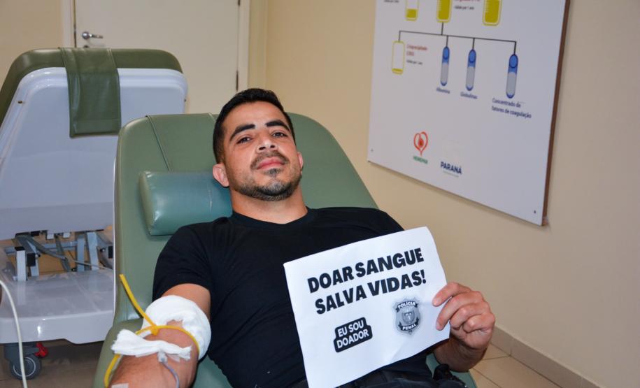 Polícia Penal leva 56 servidores para doação de sangue coletiva em todo o Estado