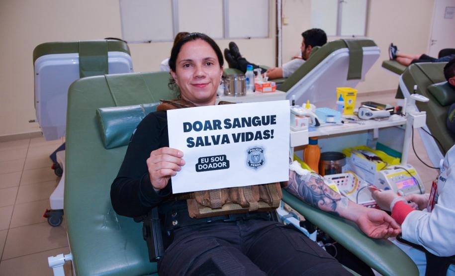Polícia Penal leva 56 servidores para doação de sangue coletiva em todo o Estado