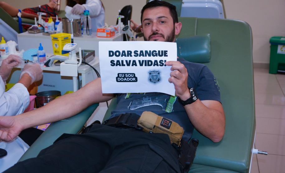 Polícia Penal leva 56 servidores para doação de sangue coletiva em todo o Estado