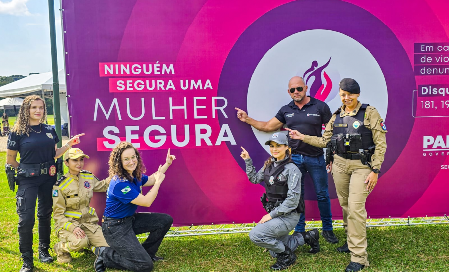 Forças de segurança realizam conscientização do combate à violência contra a mulher