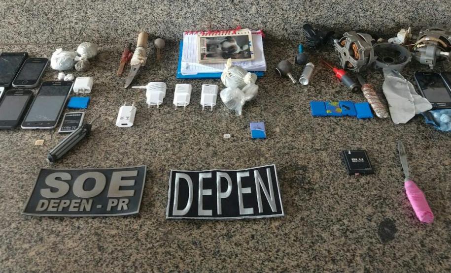 SOE Maringá realiza operação de revista geral na Cadeia de Cianorte e apreende celulares