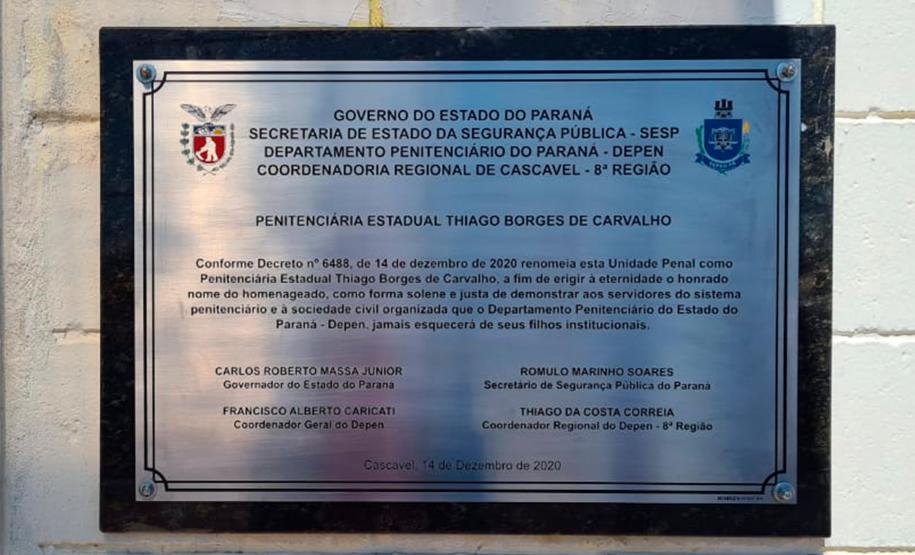 Depen faz homenagem à servidores ao renomear unidades penais em Cascavel