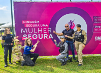 Forças de segurança realizam conscientização do combate à violência contra a mulher
